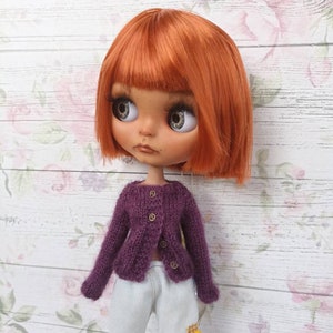 Cardigan for Blythe / blythe outfit / blythe doll clothes / knitted clothes for Neo Blythe / blythe accessories / blythe custom