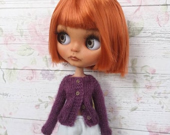 Cardigan pour Blythe / tenue blythe / vêtements de poupée blythe / vêtements en tricot pour Neo Blythe / accessoires blythe / blythe personnalisé