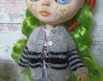 Dzianinowy kardigan dla Blythe / strój Blythe / ubrania Blythe / ubrania dla Blythe / lalka Blythe na zamówienie / sweter dla Blythe