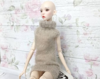 Alpaca wool dress for Popovy sister doll, Tender creation, PashaPasha mini dolls, 16 inc bjd.