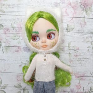 Clothes set for Blythe. Cat hat and sweater Blythe.