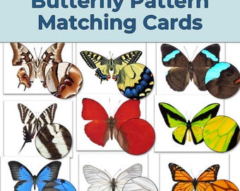 Butterfly Matching Cards Montessori Printable - Toddler Preschool Activity