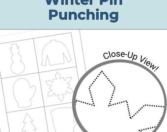 Winter Montessori Pin Punching Printable - Seasonal Preschool Fine Motor