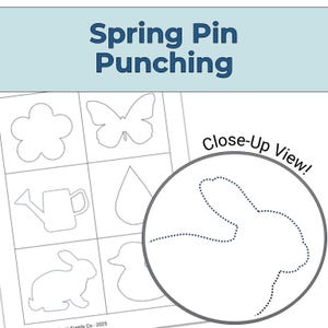 Frühling Montessori Pin Stanzen Printable - Vorschule Feinmotorik