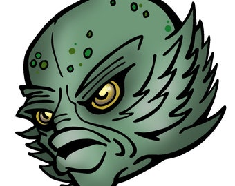 Criatura de la laguna negra estilizada solo SVG