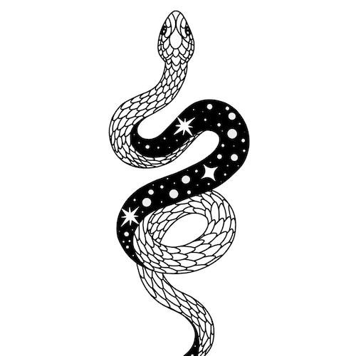 Tattoo Design Snake Minimalistic Snake Lined Drawing - Etsy