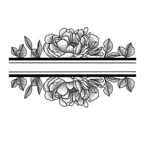 Tattoo design peony bracelet | minimalistic peony lined drawing printable art