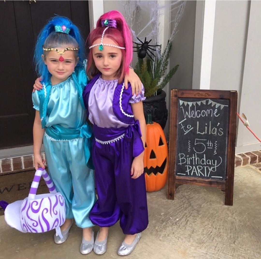 Girls Genie Costume - Halloween Belly Dance Outfit With Coin Skirt And Accessories