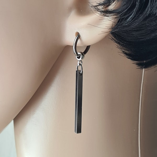 One clip-on stick dangle stick earring male stick dangle stick long earring men Stick earring unisex long stick dangle bar dangle gun stick