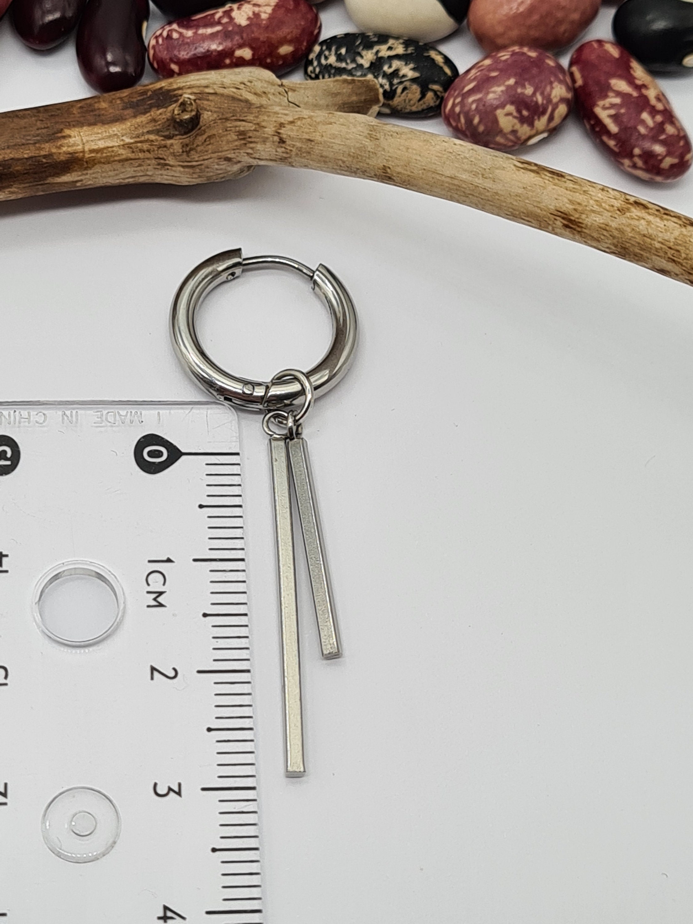 One Double Stick Dangle Stick Earring Male Stick Dangle Stick Etsy