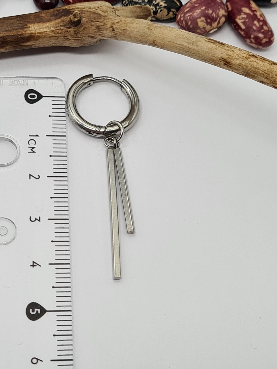 One Double Stick Dangle Stick Earring Male Stick Dangle Stick Etsy