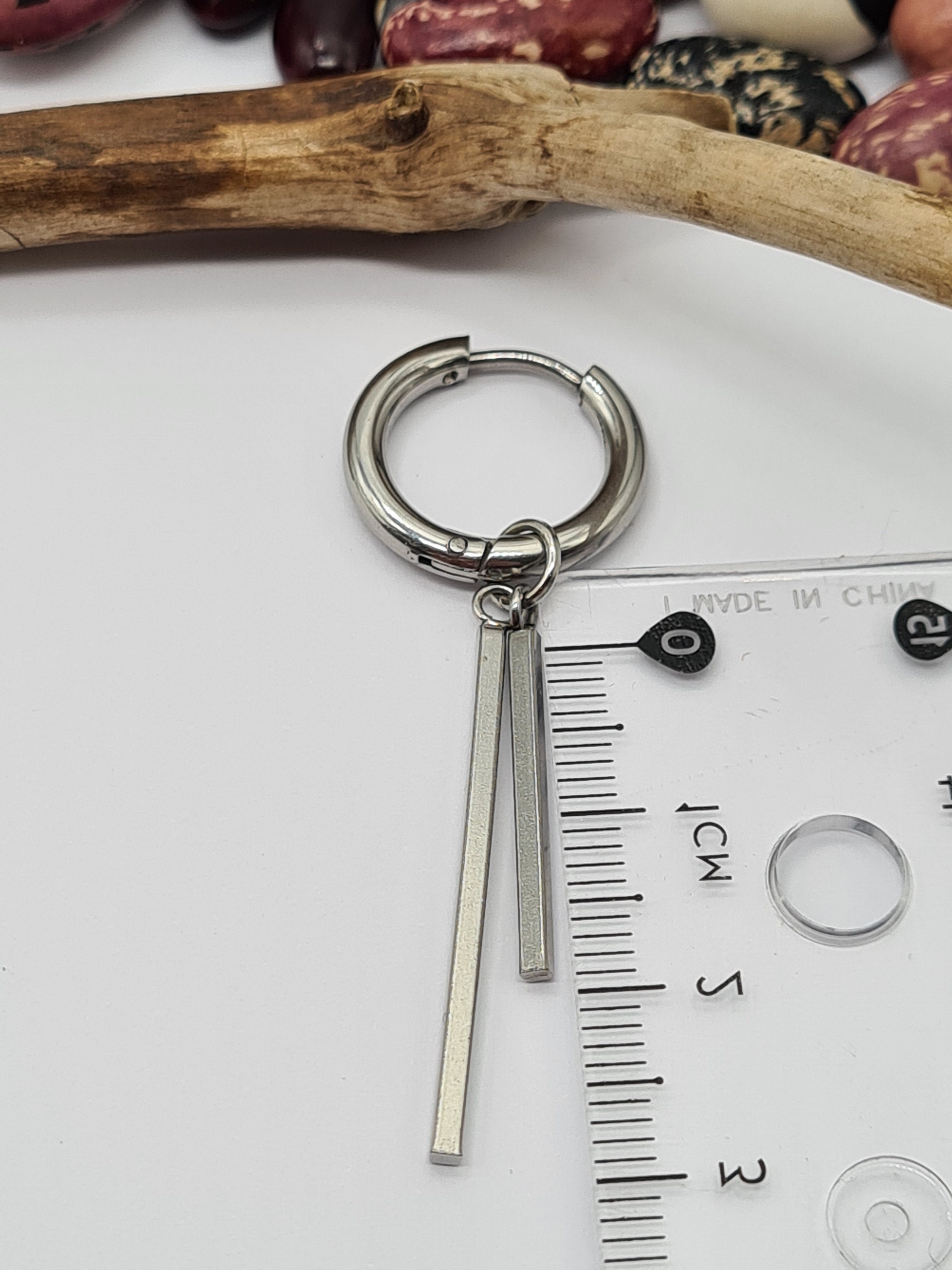 One Double Stick Dangle Stick Earring Male Stick Dangle Stick Etsy