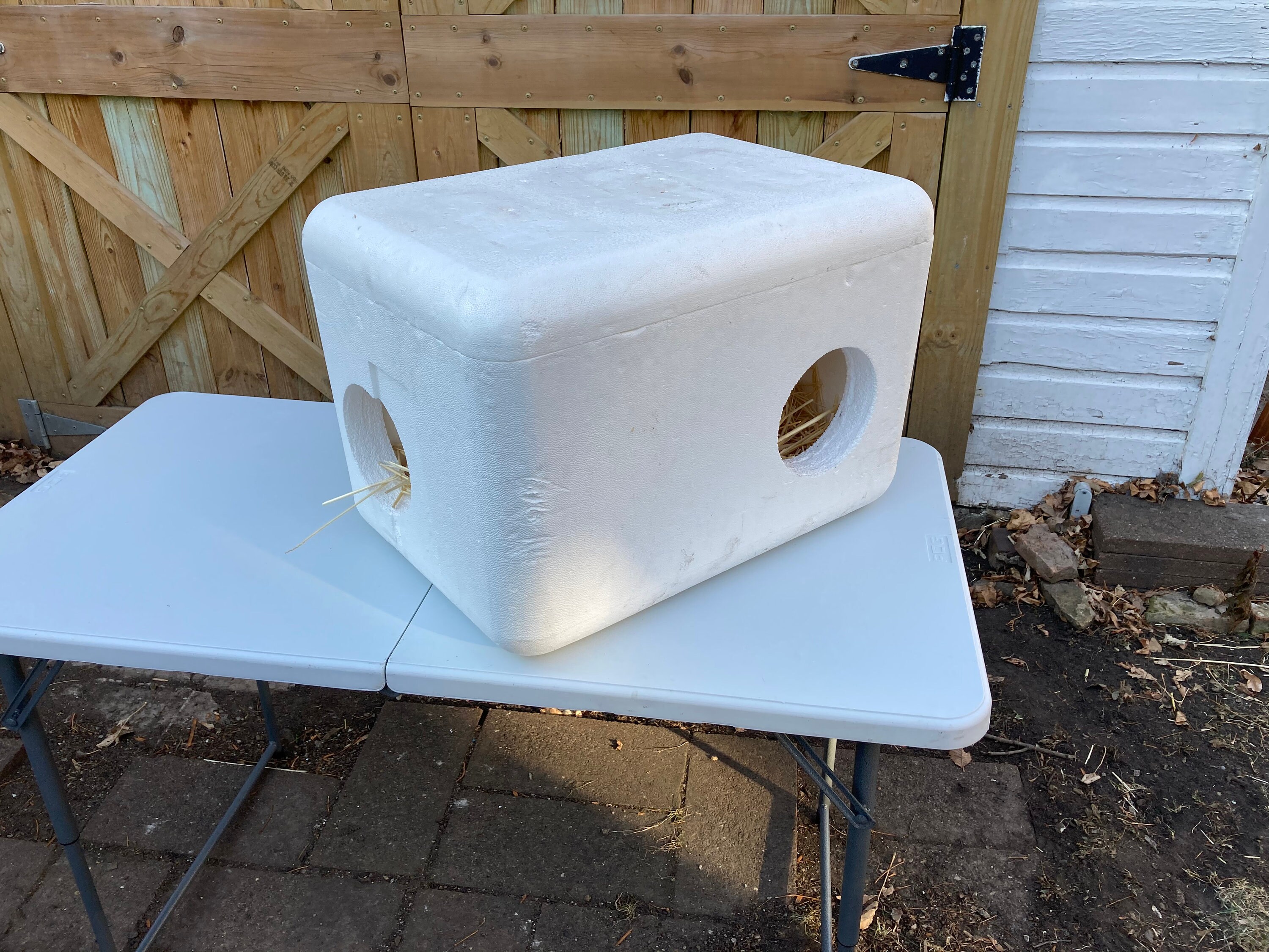Outdoor styrofoam cat house2doorsships next business day Etsy