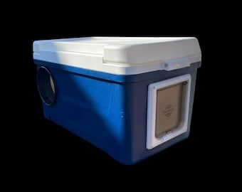 Insulated Outdoor Cat Shelter: 48 Qt, Dual Door, Feral Cat House - Handmade USA