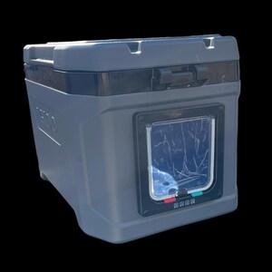 Insulated Igloo Cat Shelter: Outdoor Feral Cat House, Handmade in USA gray/black