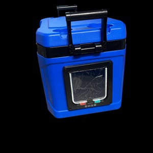 Insulated Igloo Cat Shelter: Outdoor Feral Cat House, Handmade in USA Blue/black