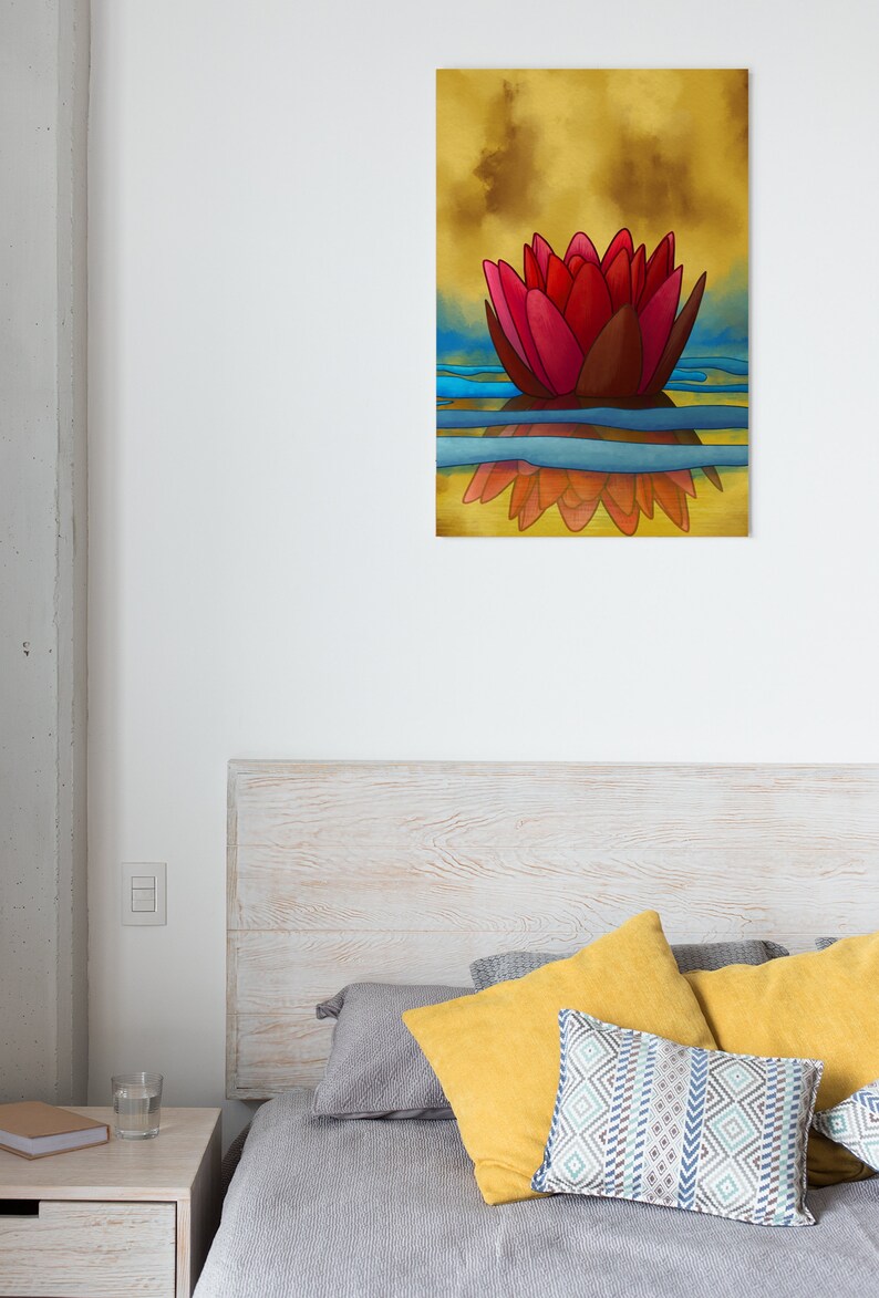 Red Floral Wall Art Wall Decor Printable Wall Art Digital Etsy