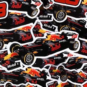 Red Bull Formula One F1 Racing Blue Background Stickers X2 for Car, Van,  Window Etc. 125mm 12.5cm Length High Quality Laminated Vinyl 