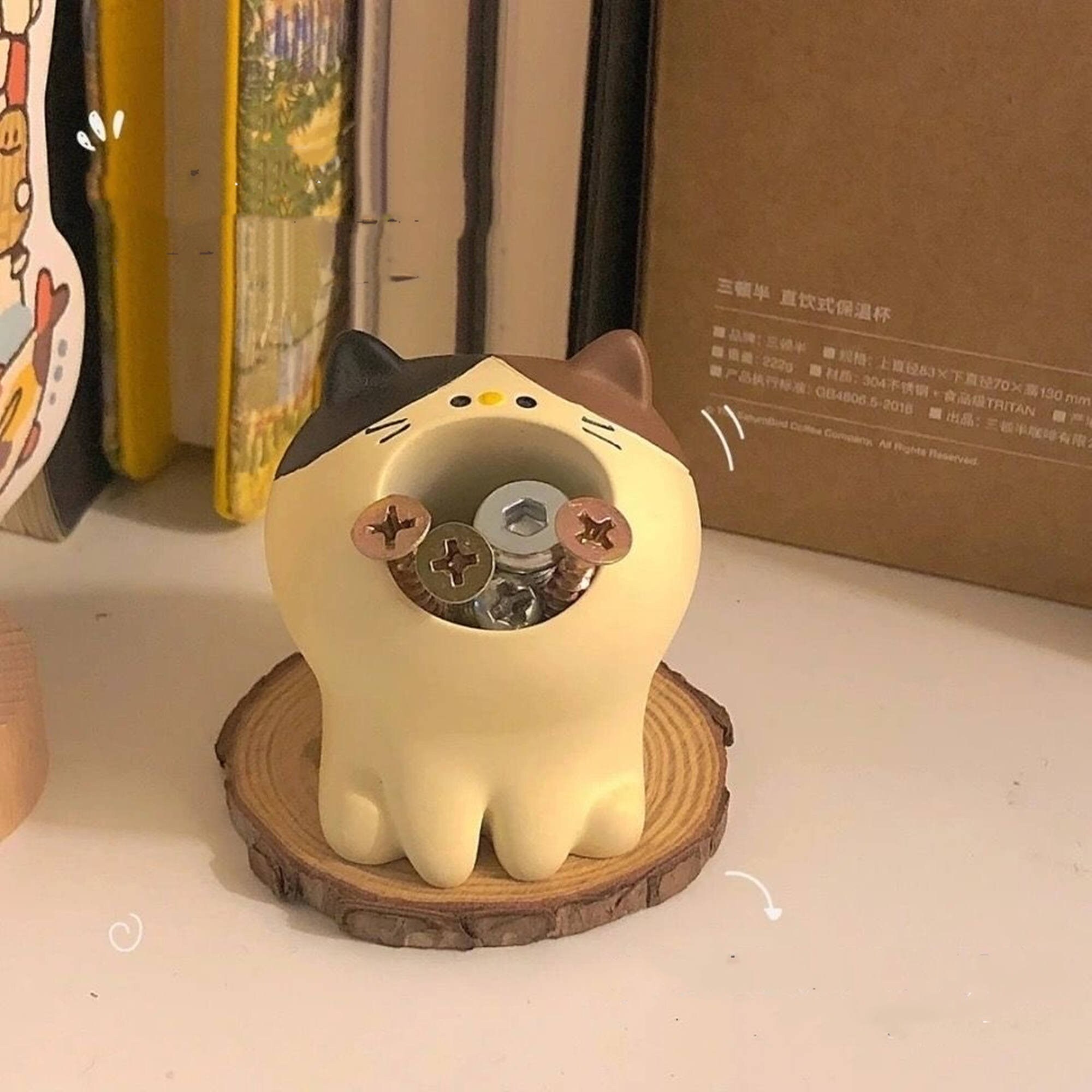 3pcs Japanese Cat Pen Holder Creative Cat Storage Box Toy Etsy