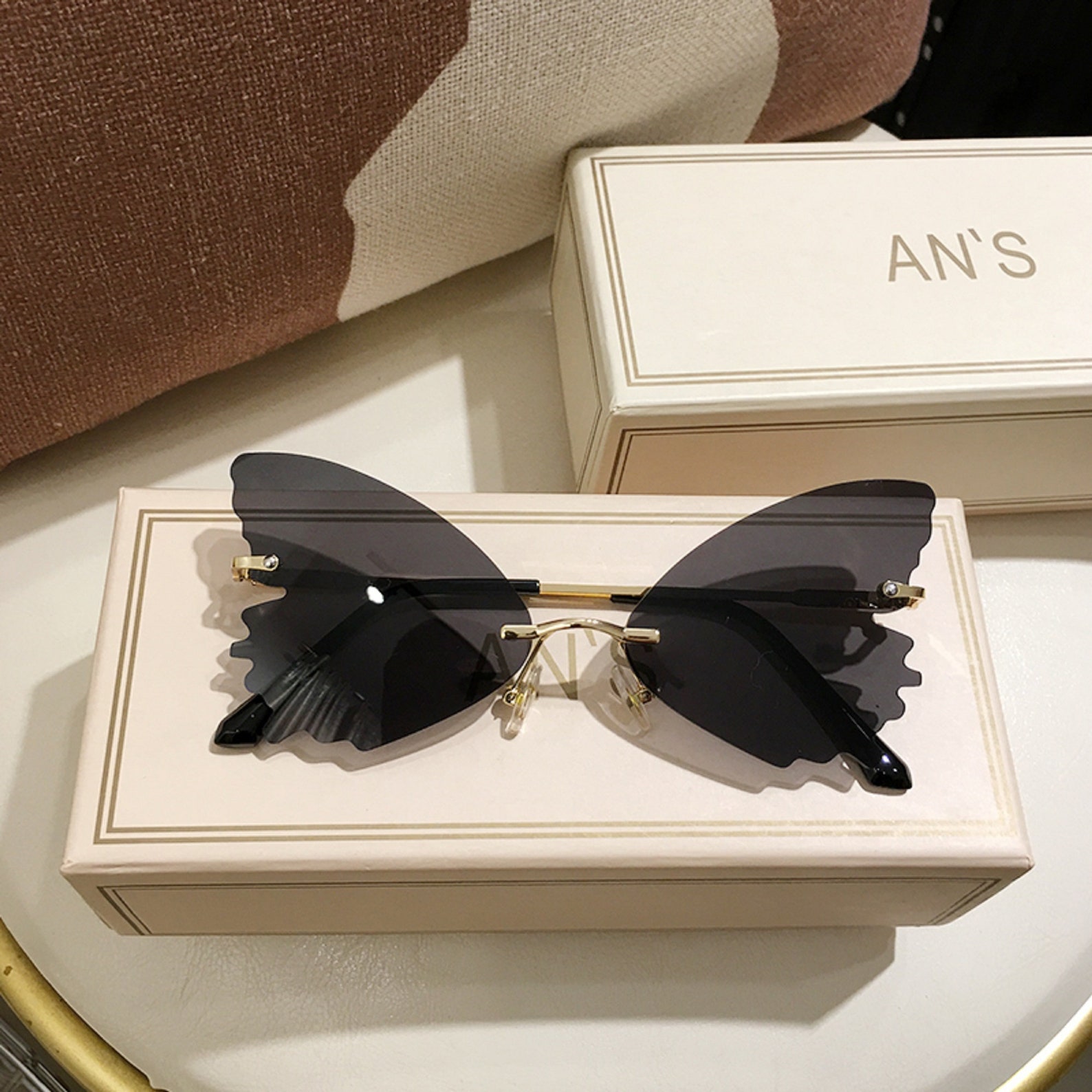 Butterfly Sunglasses HD Slice Photo Props Peach Heart Gradient Etsy