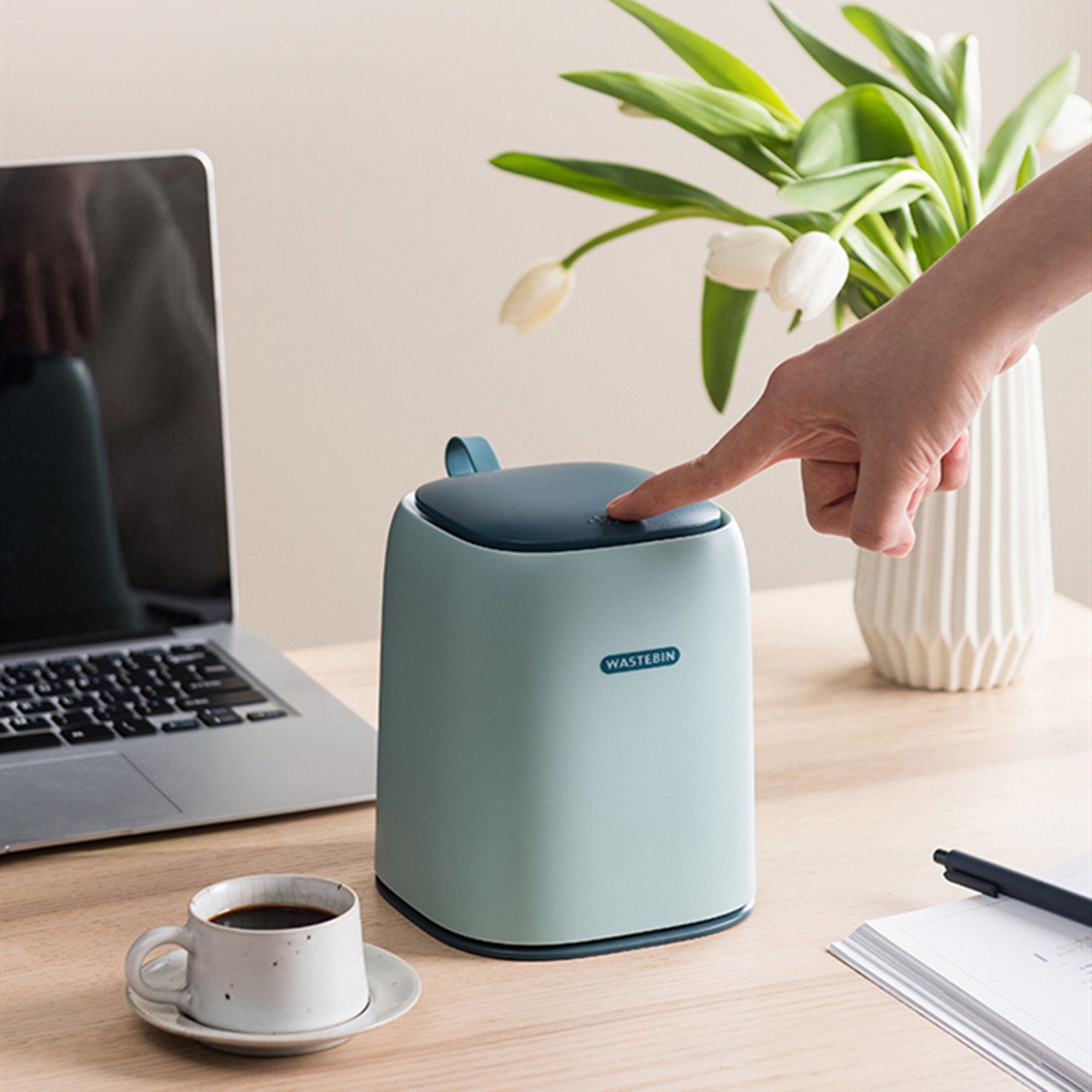 Desktop trash can desk organizer Cute desktop accessories Etsy