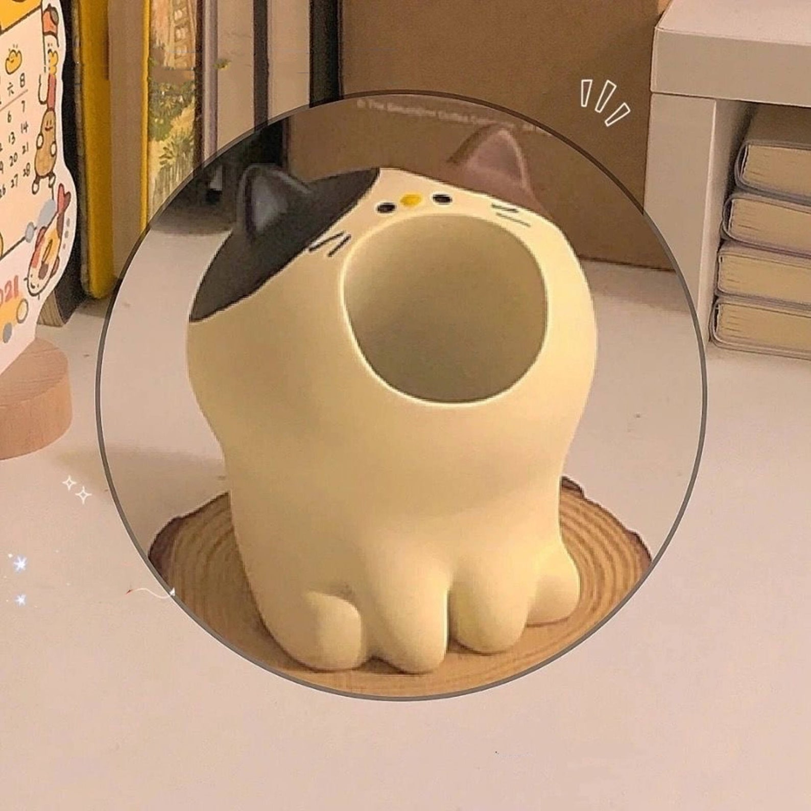 3pcs Japanese Cat Pen Holder Creative Cat Storage Box Toy Etsy