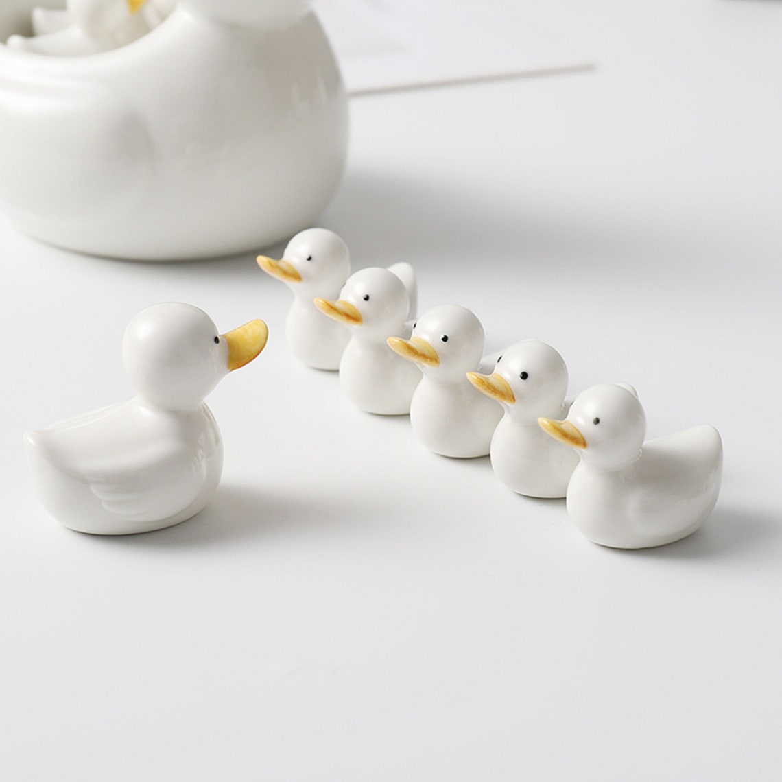 Handpainted ceramic Japanese duck chopstick holder pillow Etsy