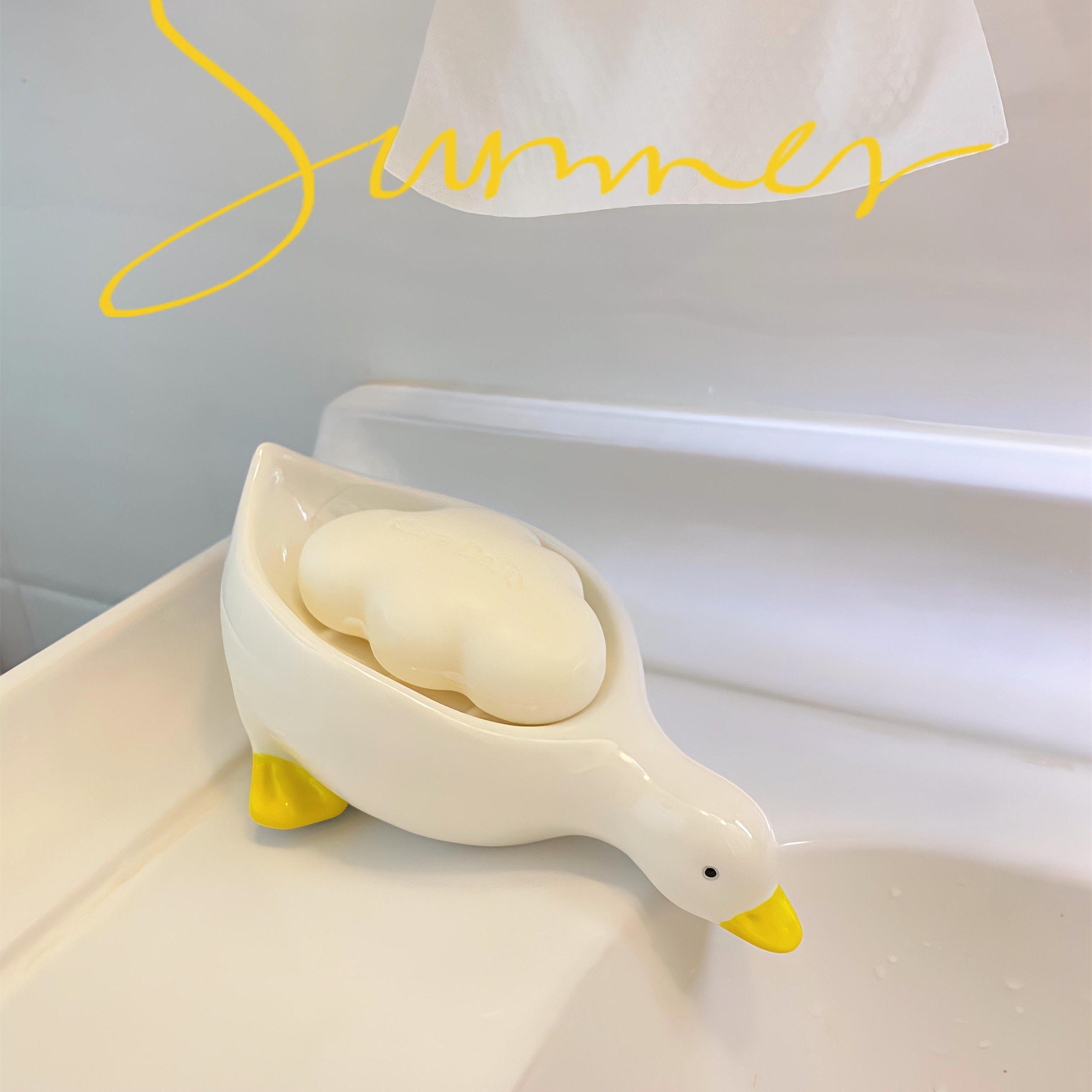 Creative Ceramic Soap Box Cute Duck Soap Box Storage Rack Etsy