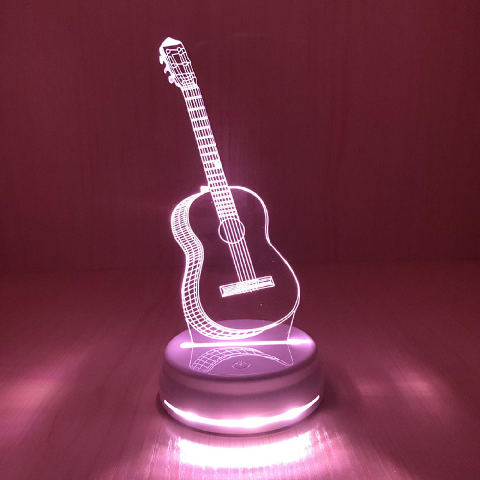 Electric Guitar Table Lamp Luminous USB Night Light 3D Bedroom Etsy