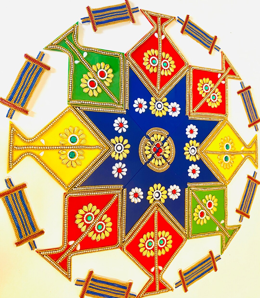 18 Inch Reusable Rangoli Handmade Diwali Decor Diwali Gift Wedding Gift