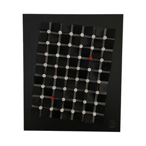 Blinking Dots Optical Illusion Wood Wall Art Mosaic - By Nami Oz