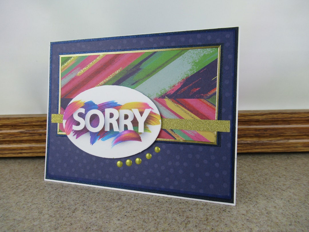 I'm Sorry Card With Greeting and Envelope, Handmade Sympathy Almost ...