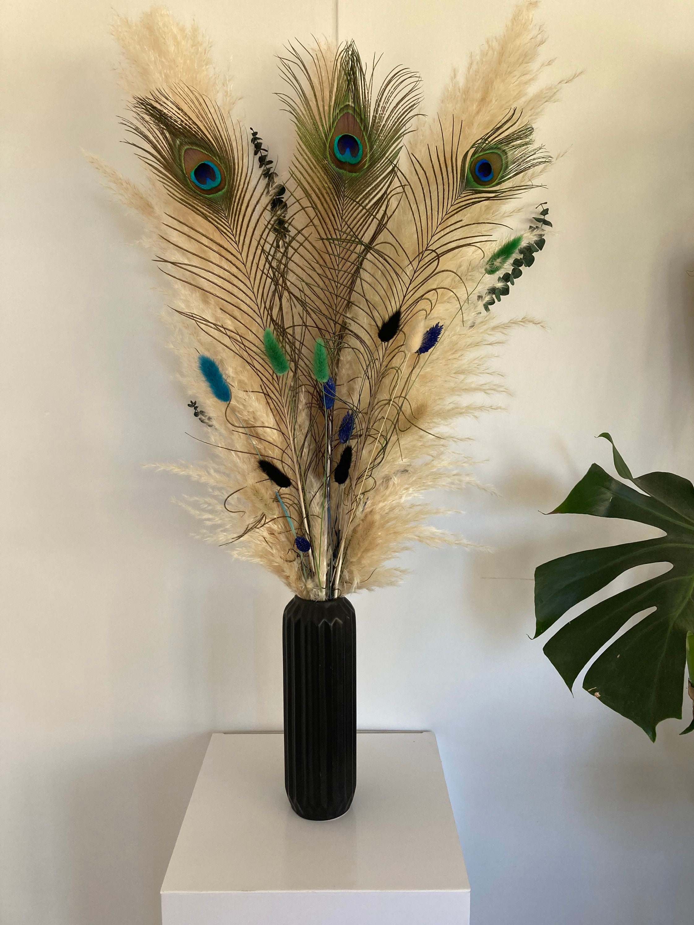 Faux feathers for vase decor 45” Home pampas pompas - Depop