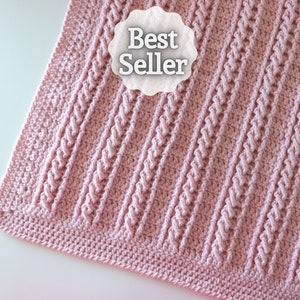 Crochet Easy Beginner Cable Blanket Tutorial With Written Pattern | Sirin's Crochet | Instant PDF Download