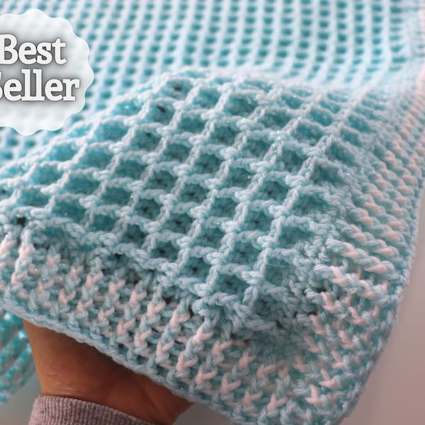 Crochet Easy Waffle Baby Blanket | Sirin's Crochet | Instant PDF Download