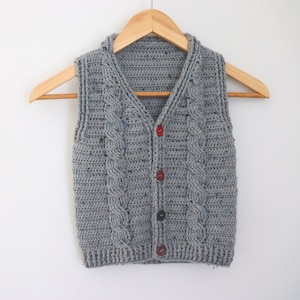 Crochet Cable Child Vest Written Pattern | Sirin&#39;s Crochet | Instant PDF Download