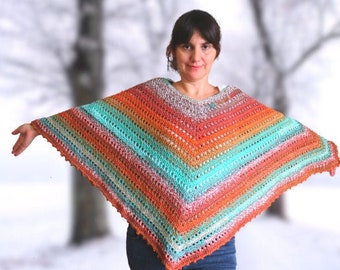 Crochet  Easiest Poncho Written Pattern | Sirin's Crochet | Instant PDF Download