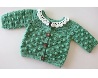 Crochet  Bobble Baby Cardigan Written Pattern | Sirin's Crochet | Instant PDF Download