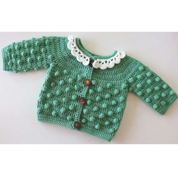 Crochet  Bobble Baby Cardigan Written Pattern | Sirin's Crochet | Instant PDF Download
