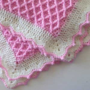 Crochet Diamond Waffle Blanket Written Pattern Sirin's Crochet Instant PDF Download image 3