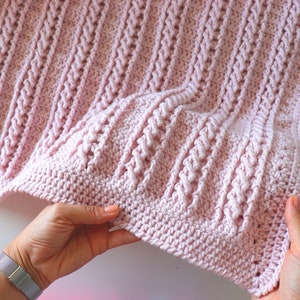 Crochet Easy Beginner Cable Blanket Tutorial With Written Pattern ...