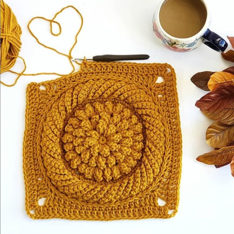 Crochet Cosmos Square Blanket Motif Sirin's Crochet Instant PDF Download image 6