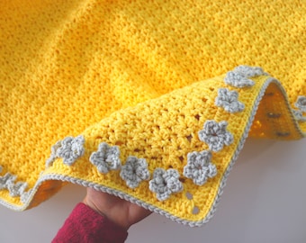 Crochet Daisy Blanket | Easy One Row Repeat | Sirin's Crochet | Instant PDF Download