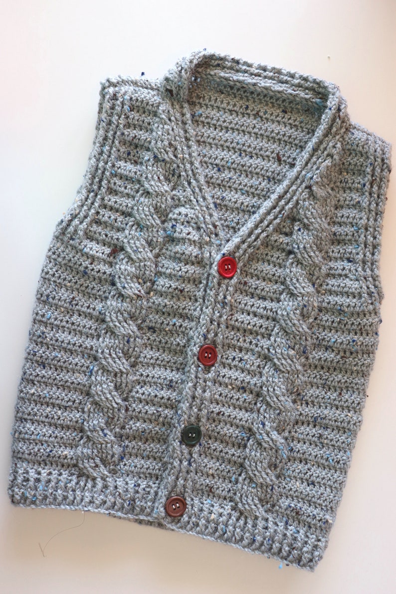 Crochet Cable Child Vest Written Pattern Sirin's Crochet | Etsy