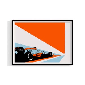 2021 Mclaren MCL35m Gulf Livery F1  Lando Norris Daniel Ricciardo Art Poster Print