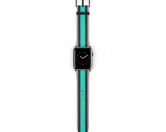 Mercedes AMG W10 F1 Inspired Faux Leather Watch Band for Apple Watch Series 1-7