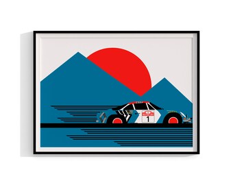 1973 Alpine A110 Rally  Jean-Claude Andruet Art Poster Print