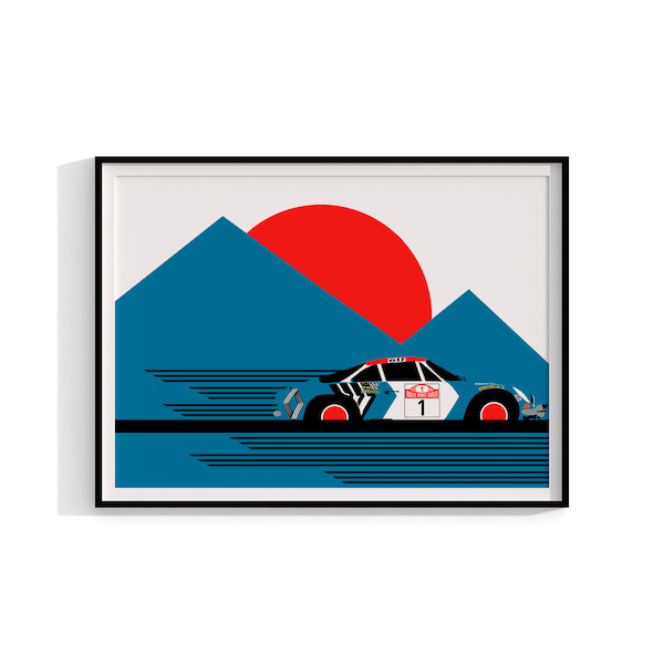 1973 Alpine A110 Rallye Jean-Claude Andruet Art Poster Print