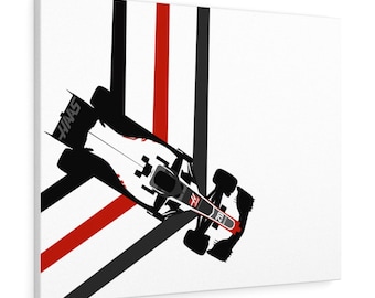 2018 HAAS VF18 F1 Canvas Print Romain Grosjean Kevin Magnussen Canvas Art Print