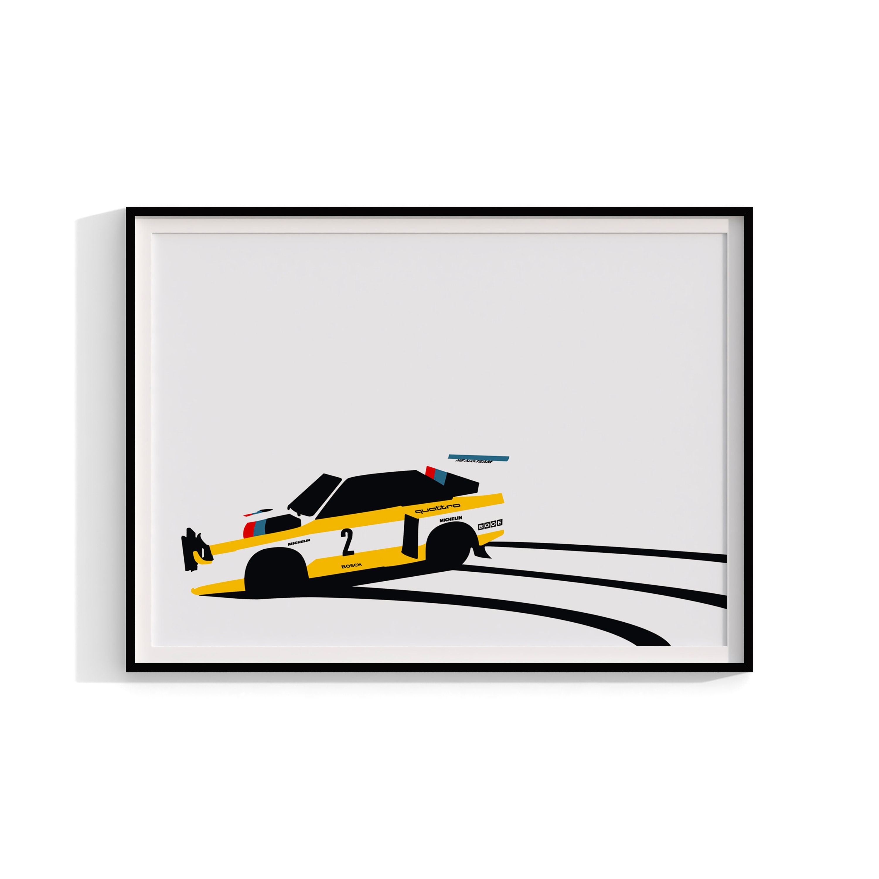 1985 Audi Sport Quattro S1 Group B Rally  Hannu Mikkola Walter Röhrl Michele Mouton Art Poster Print